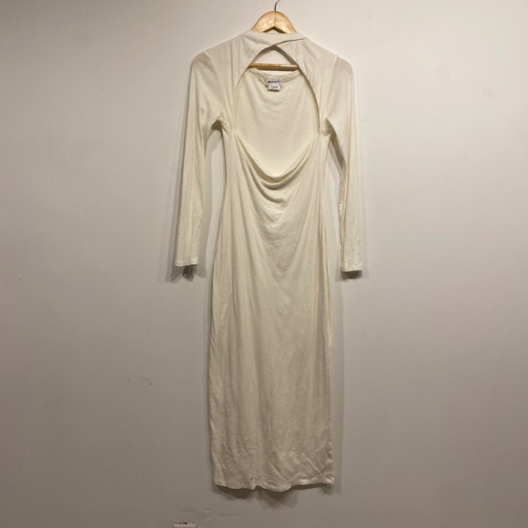 The Line By K White Long Sleeve Cutout Front Maxi Dress Size XL - Picture 1 of 4